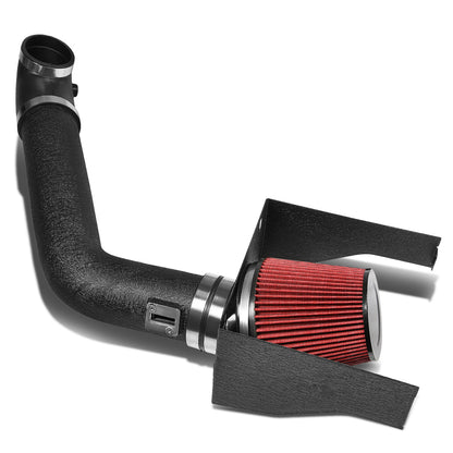 FILTRO DE AIRE ALTO FLUJO HEAT SHIELD - 09-10 FORD F-150 / 07-14 EXPEDITION, LINCOLN NAVIGATOR - FITS MODELS WITH 5.4L V8 ENGINE ONLY - ALUMINUM PIPING - WRINKLE FINISH - BLACK