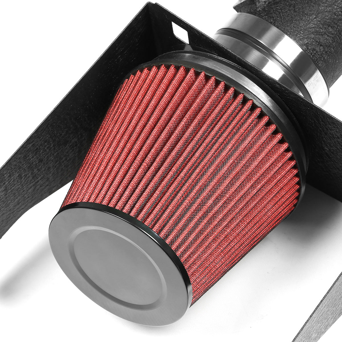 FILTRO DE AIRE ALTO FLUJO HEAT SHIELD - 09-10 FORD F-150 / 07-14 EXPEDITION, LINCOLN NAVIGATOR - FITS MODELS WITH 5.4L V8 ENGINE ONLY - ALUMINUM PIPING - WRINKLE FINISH - BLACK