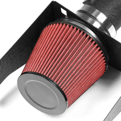 FILTRO DE AIRE ALTO FLUJO HEAT SHIELD - 09-10 FORD F-150 / 07-14 EXPEDITION, LINCOLN NAVIGATOR - FITS MODELS WITH 5.4L V8 ENGINE ONLY - ALUMINUM PIPING - WRINKLE FINISH - BLACK