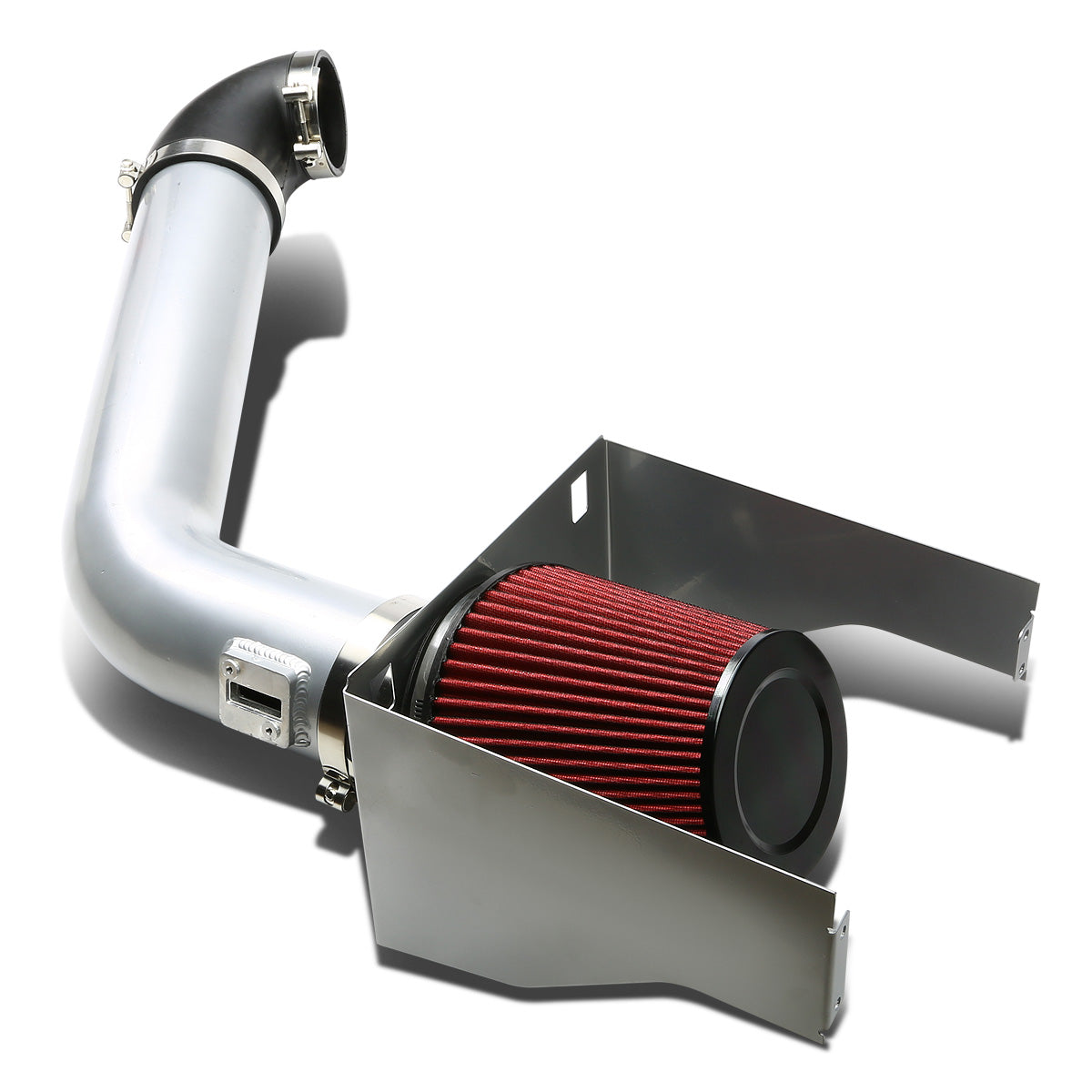 FILTRO DE AIRE ALTO FLUJO HEAT SHIELD - 09-10 FORD F-150 / 07-14 EXPEDITION, LINCOLN NAVIGATOR - FITS MODELS WITH 5.4L V8 ENGINE ONLY - ALUMINUM PIPING - SILVER