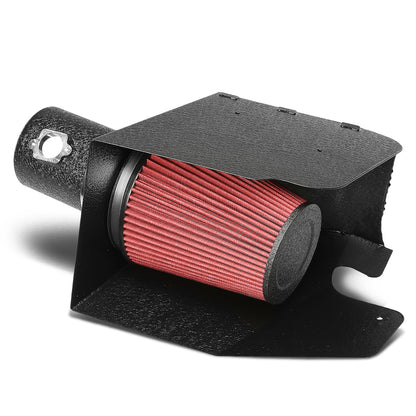 FILTRO DE AIRE ALTO FLUJO HEAT SHIELD - 08-10 FORD F-250, F-350, F-450 SUPER DUTY 6.4L - ALUMINUM PIPING - WRINKLE FINISH - BLACK