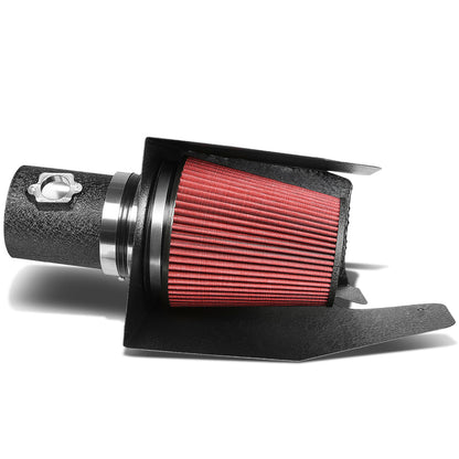 FILTRO DE AIRE ALTO FLUJO HEAT SHIELD - 08-10 FORD F-250, F-350, F-450 SUPER DUTY 6.4L - ALUMINUM PIPING - WRINKLE FINISH - BLACK