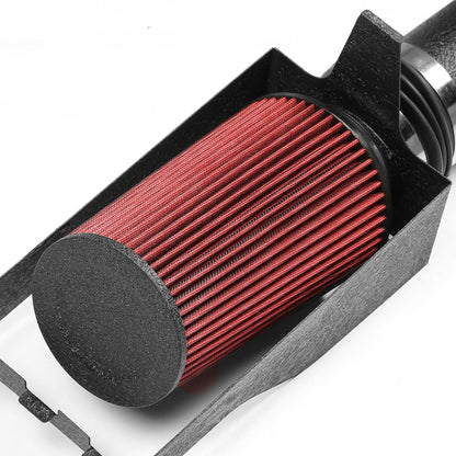FILTRO DE AIRE ALTO FLUJO HEAT SHIELD - 99-03 FORD F-250 7.3L V8 - ALUMINUM PIPING - WRINKLE FINISH - BLACK