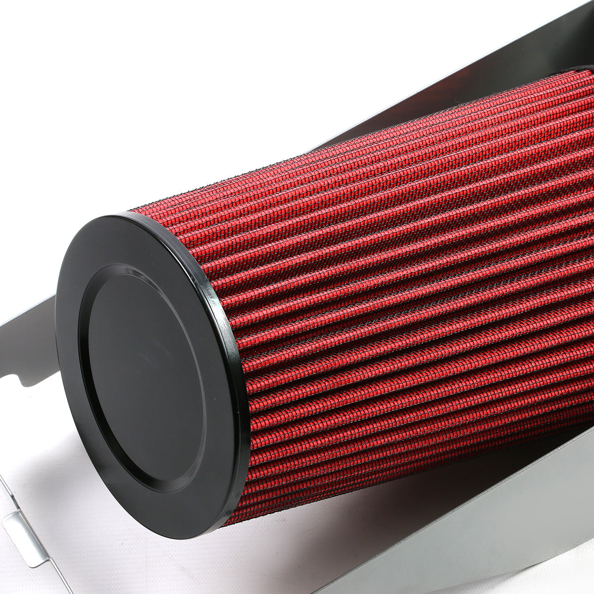 FILTRO DE AIRE ALTO FLUJO HEAT SHIELD - 99-03 FORD F-250 7.3L V8 - ALUMINUM PIPING - SILVER