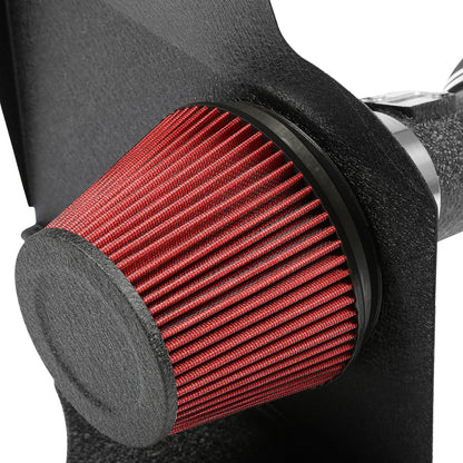 FILTRO DE AIRE ALTO FLUJO HEAT SHIELD - 11-14 FORD MUSTANG 3.7L V6 - ALUMINUM PIPING - WRINKLE FINISH - BLACK