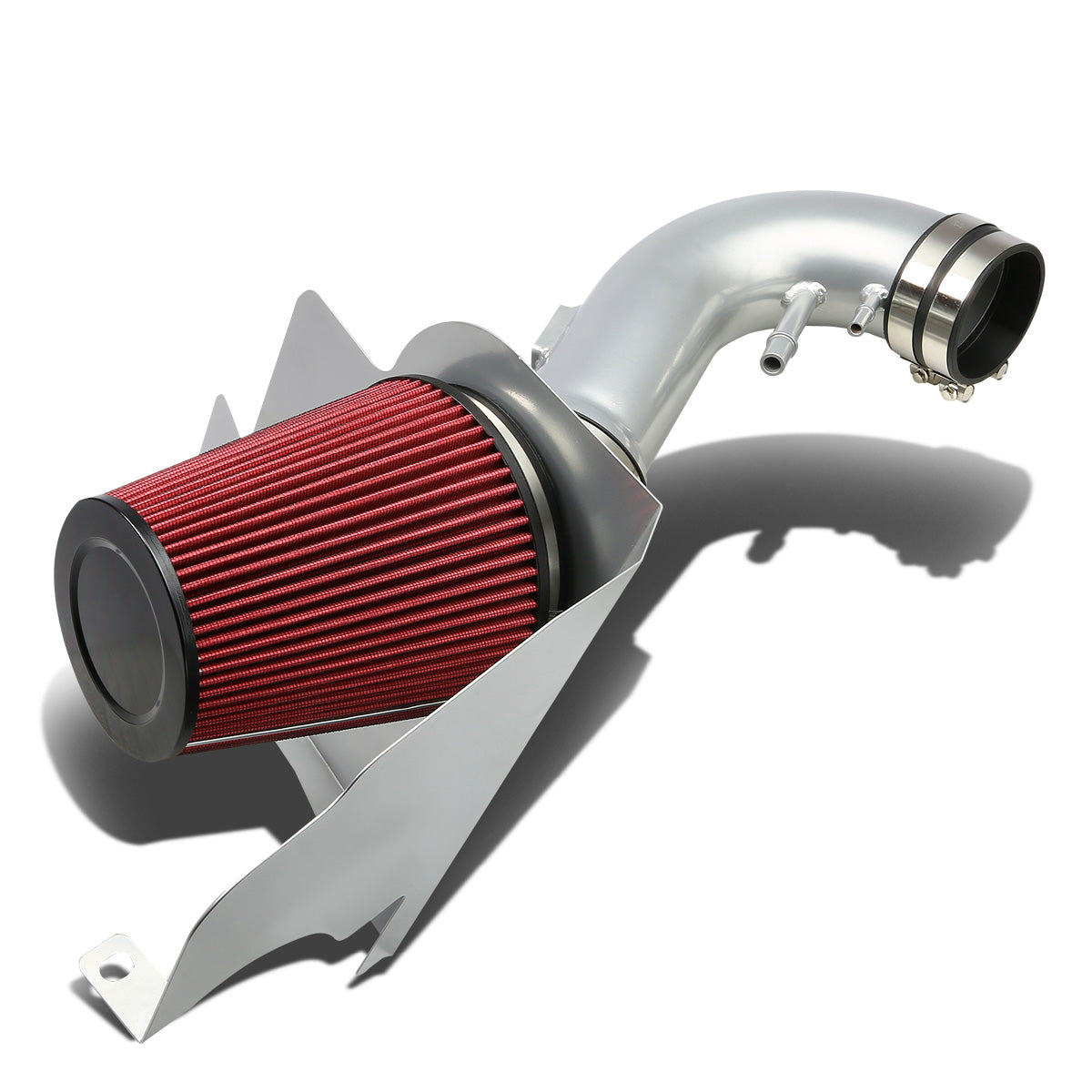 FILTRO DE AIRE ALTO FLUJO HEAT SHIELD - 11-14 FORD MUSTANG V8 - ALUMINUM PIPING - SILVER