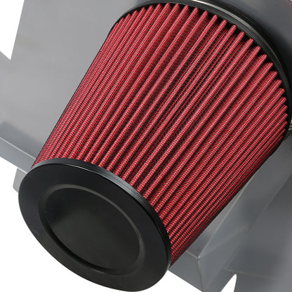 FILTRO DE AIRE ALTO FLUJO HEAT SHIELD - 11-14 FORD MUSTANG V8 - ALUMINUM PIPING - SILVER