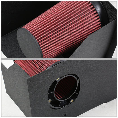 FILTRO DE AIRE ALTO FLUJO HEAT SHIELD - 03-07 HUMMERH2 6.0L V8 - ALUMINUM PIPING - WRINKLE FINISH - BLACK