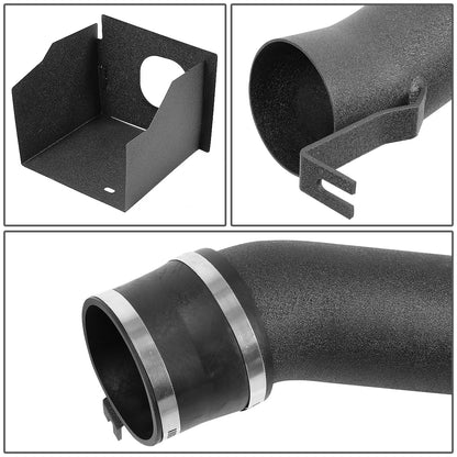 FILTRO DE AIRE ALTO FLUJO HEAT SHIELD - 03-07 HUMMERH2 6.0L V8 - ALUMINUM PIPING - WRINKLE FINISH - BLACK
