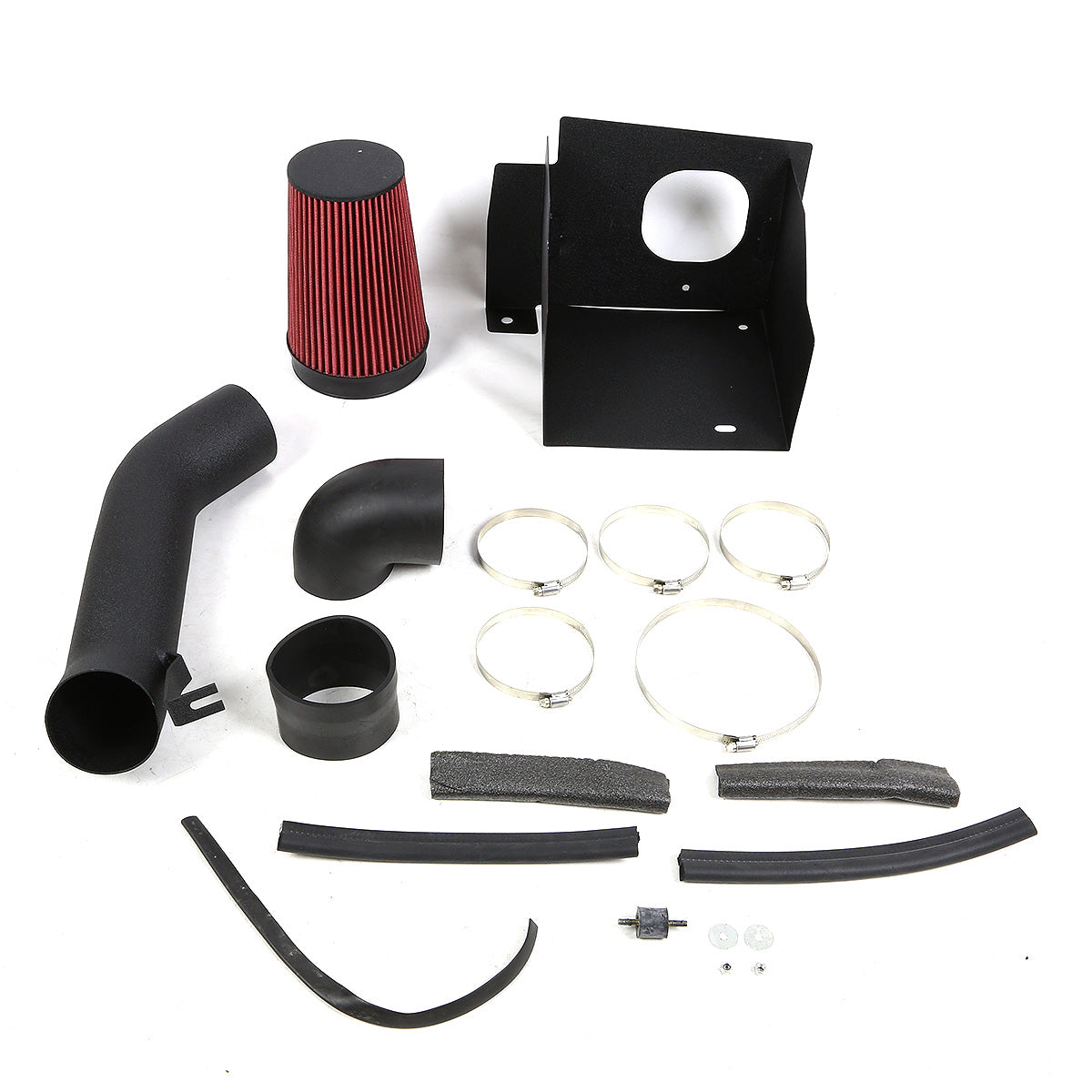 FILTRO DE AIRE ALTO FLUJO HEAT SHIELD - 03-07 HUMMERH2 6.0L V8 - ALUMINUM PIPING - WRINKLE FINISH - BLACK