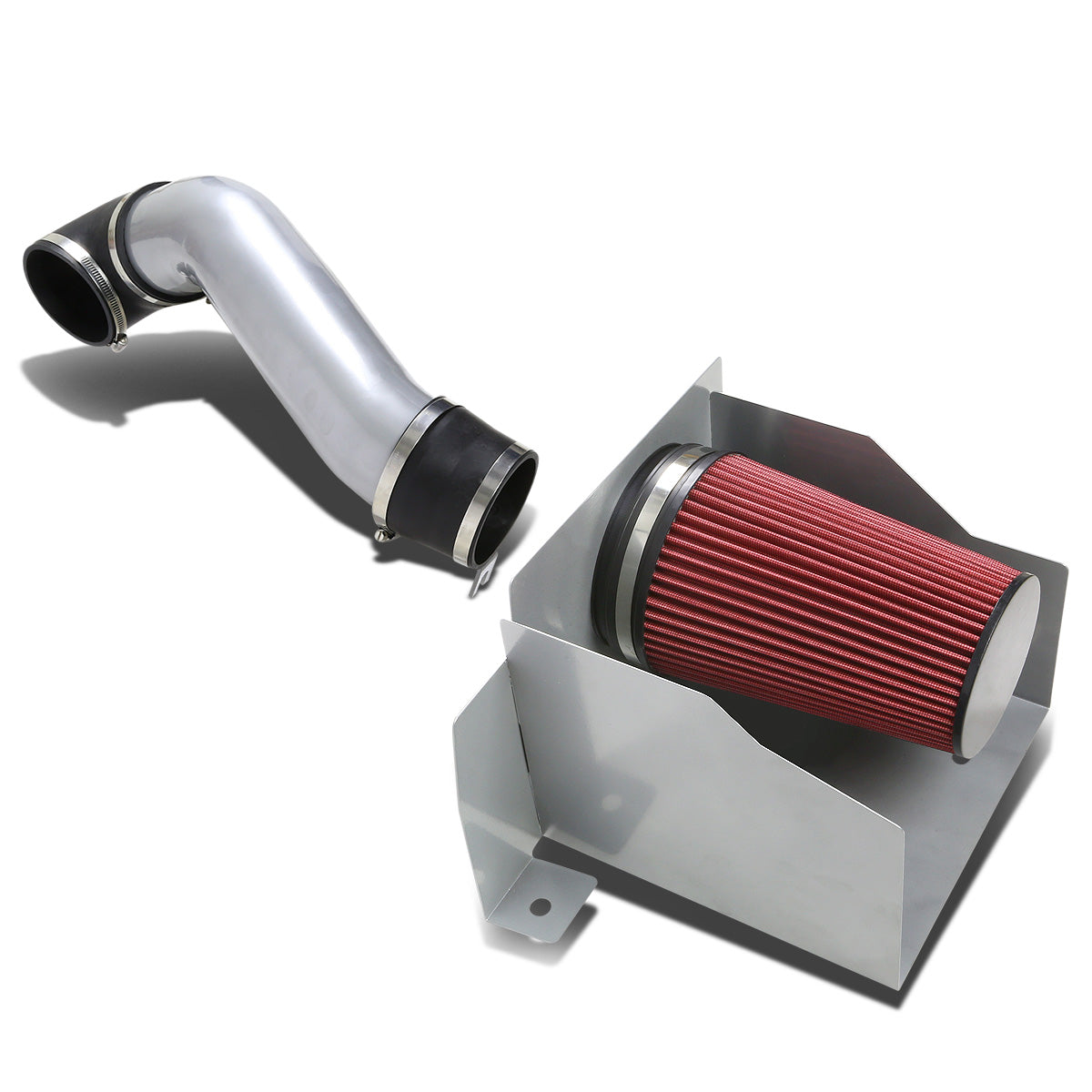 FILTRO DE AIRE ALTO FLUJO HEAT SHIELD - 03-07 HUMMERH2 6.0L V8 - ALUMINUM PIPING - SILVER