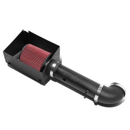 FILTRO DE AIRE ALTO FLUJO HEAT SHIELD - 05-10 JEEP GRAND CHEROKEE - FITS SRT MODELS WITH 6.1L V8 ENGING ONLY - ALUMINUM PIPING - WRINKLE FINISH - BLACK