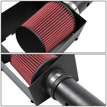 FILTRO DE AIRE ALTO FLUJO HEAT SHIELD - 05-10 JEEP GRAND CHEROKEE - FITS SRT MODELS WITH 6.1L V8 ENGING ONLY - ALUMINUM PIPING - WRINKLE FINISH - BLACK
