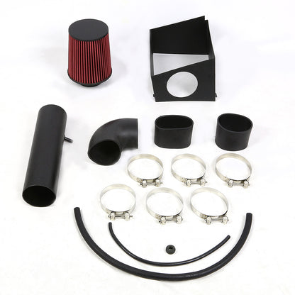 FILTRO DE AIRE ALTO FLUJO HEAT SHIELD - 05-10 JEEP GRAND CHEROKEE - FITS SRT MODELS WITH 6.1L V8 ENGING ONLY - ALUMINUM PIPING - WRINKLE FINISH - BLACK