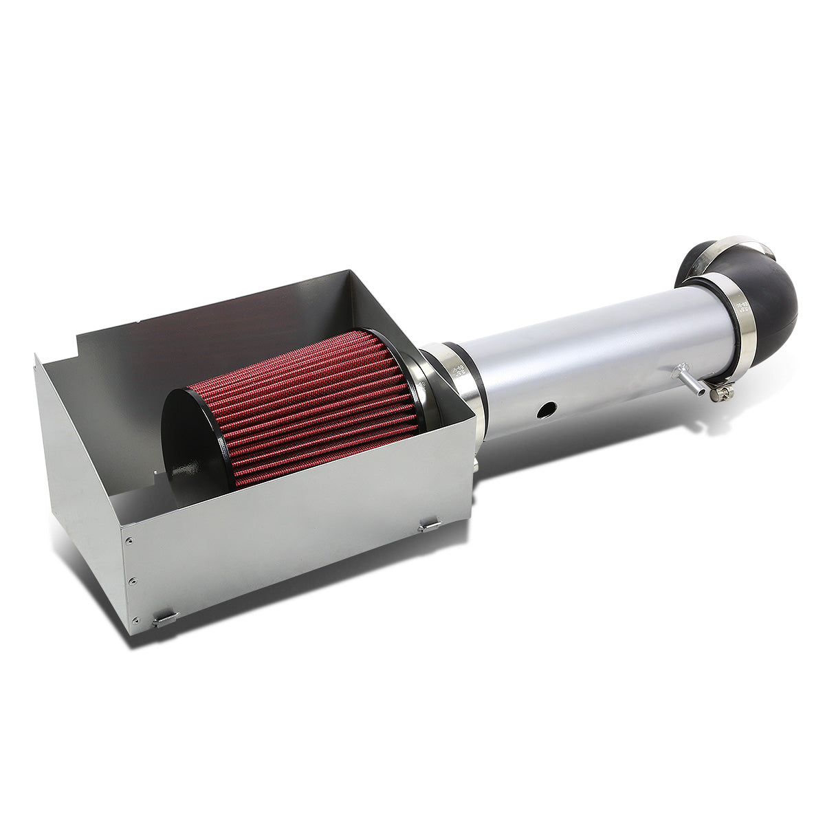 FILTRO DE AIRE ALTO FLUJO HEAT SHIELD - 05-10 JEEP GRAND CHEROKEE - FITS SRT MODELS WITH 6.1L V8 ENGING ONLY - ALUMINUM PIPING - SILVER