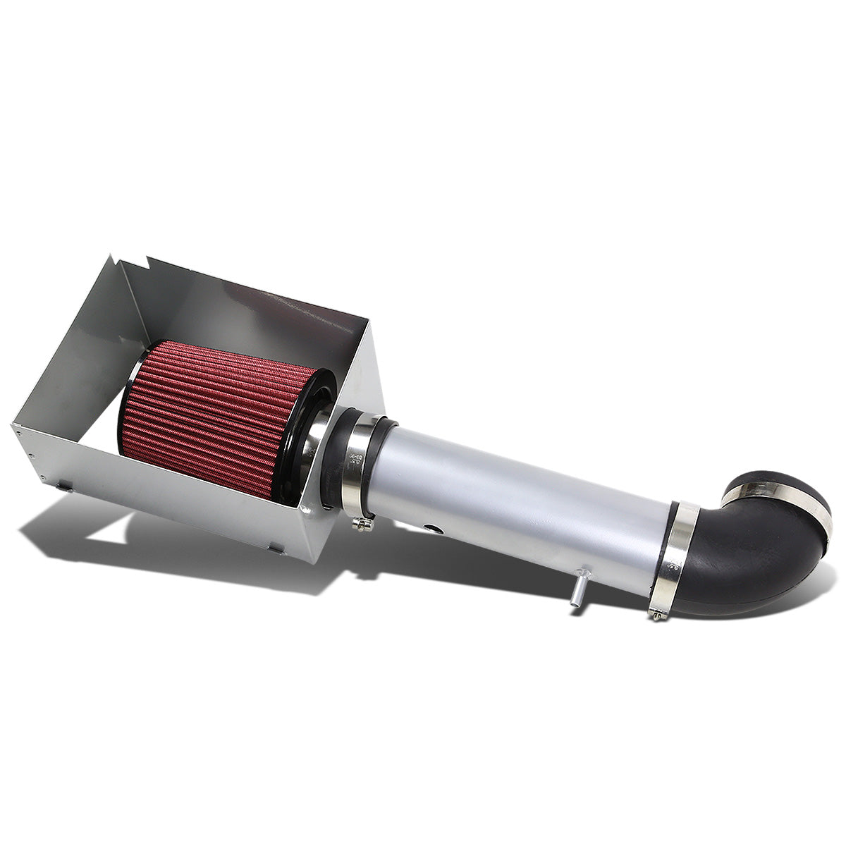 FILTRO DE AIRE ALTO FLUJO HEAT SHIELD - 05-10 JEEP GRAND CHEROKEE - FITS SRT MODELS WITH 6.1L V8 ENGING ONLY - ALUMINUM PIPING - SILVER