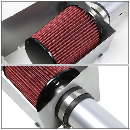 FILTRO DE AIRE ALTO FLUJO HEAT SHIELD - 05-10 JEEP GRAND CHEROKEE - FITS SRT MODELS WITH 6.1L V8 ENGING ONLY - ALUMINUM PIPING - SILVER
