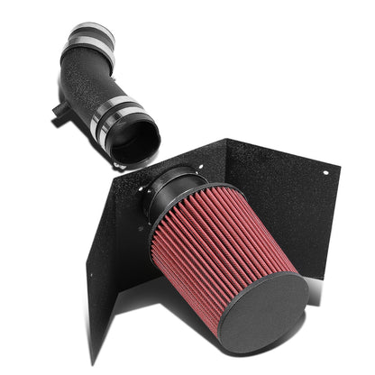 FILTRO DE AIRE ALTO FLUJO HEAT SHIELD - 03-05 LINCOLN AVIATOR 4.6L V8 - ALUMINUM PIPING - WRINKLE FINISH - BLACK