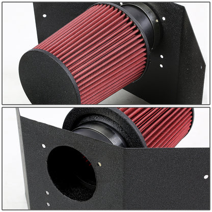FILTRO DE AIRE ALTO FLUJO HEAT SHIELD - 03-05 LINCOLN AVIATOR 4.6L V8 - ALUMINUM PIPING - WRINKLE FINISH - BLACK