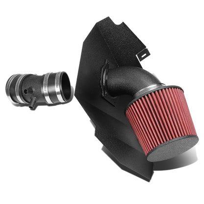 FILTRO DE AIRE ALTO FLUJO HEAT SHIELD - 99-03 NISSAN FRONTIER SE/XE 3.3L V6 - ALUMINUM PIPING - WRINKLE FINISH - BLACK