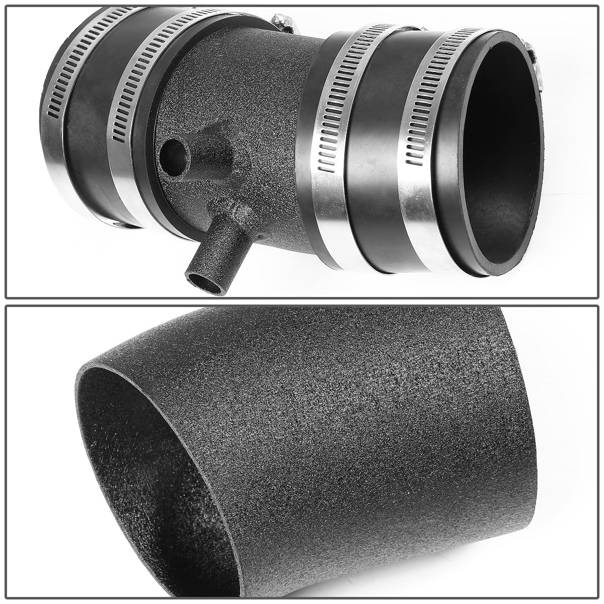 FILTRO DE AIRE ALTO FLUJO HEAT SHIELD - 99-03 NISSAN FRONTIER SE/XE 3.3L V6 - ALUMINUM PIPING - WRINKLE FINISH - BLACK
