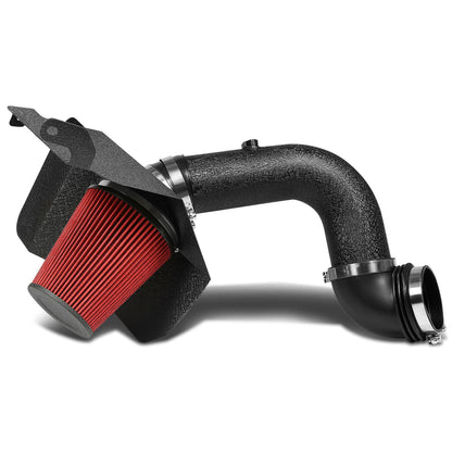 FILTRO DE AIRE ALTO FLUJO HEAT SHIELD - 03-07 DODGE RAM 5.9L / 6.7L L6 DIESEL TURBO - ALUMINUM PIPING - WRINKLE FINISH - BLACK