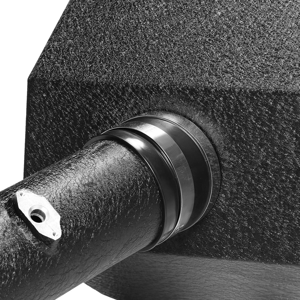 FILTRO DE AIRE ALTO FLUJO HEAT SHIELD - 03-07 DODGE RAM 5.9L / 6.7L L6 DIESEL TURBO - ALUMINUM PIPING - WRINKLE FINISH - BLACK