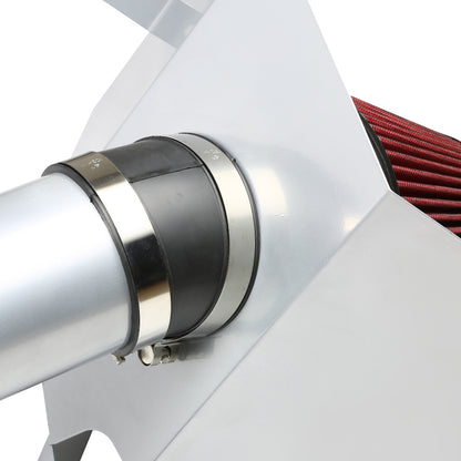 FILTRO DE AIRE ALTO FLUJO HEAT SHIELD - 03-07 DODGE RAM 5.9L / 6.7L L6 DIESEL TURBO - ALUMINUM PIPING - SILVER