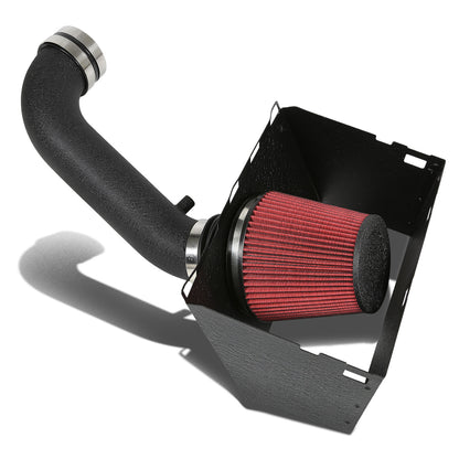 FILTRO DE AIRE ALTO FLUJO HEAT SHIELD - 09-14 DODGE RAM 5.7 HEMI - ALUMINUM PIPING - WRINKLE FINISH - BLACK