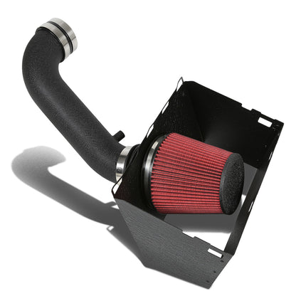 FILTRO DE AIRE ALTO FLUJO HEAT SHIELD - 09-14 DODGE RAM 5.7 HEMI - ALUMINUM PIPING - WRINKLE FINISH - BLACK