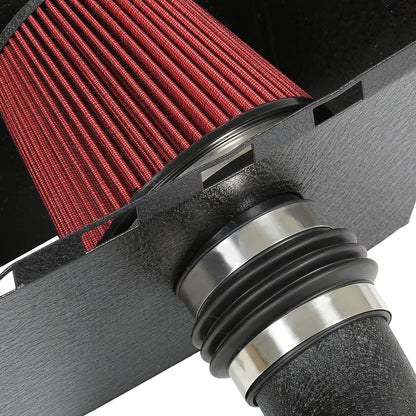 FILTRO DE AIRE ALTO FLUJO HEAT SHIELD - 09-14 DODGE RAM 5.7 HEMI - ALUMINUM PIPING - WRINKLE FINISH - BLACK