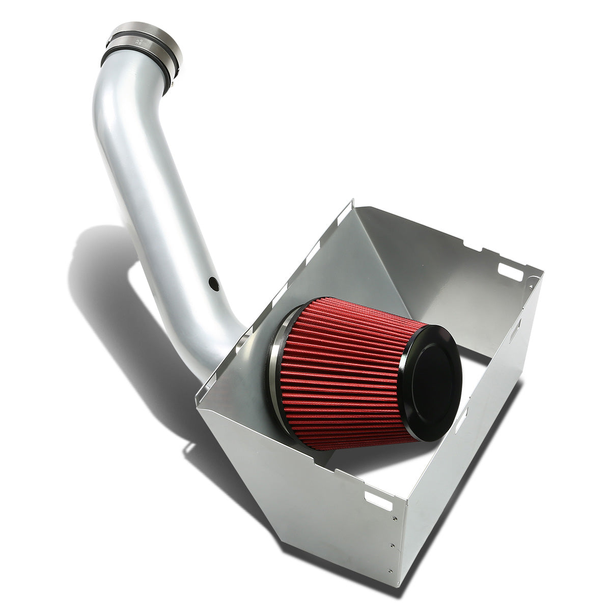 FILTRO DE AIRE ALTO FLUJO HEAT SHIELD - 09-14 DODGE RAM 5.7 HEMI - ALUMINUM PIPING - SILVER