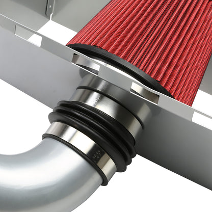 FILTRO DE AIRE ALTO FLUJO HEAT SHIELD - 09-14 DODGE RAM 5.7 HEMI - ALUMINUM PIPING - SILVER