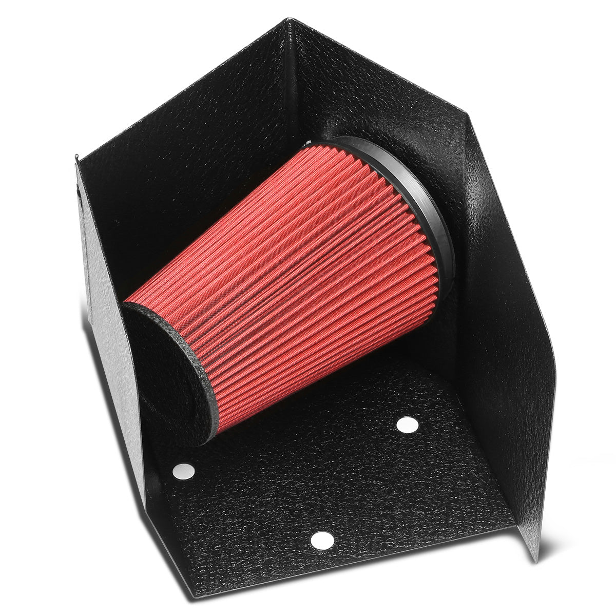 FILTRO DE AIRE ALTO FLUJO HEAT SHIELD - 94-02 DODGE RAM 5.9L L6 DIESEL TURBO - ALUMINUM PIPING - WRINKLE FINISH - BLACK