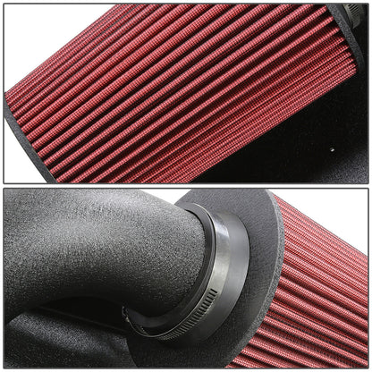 FILTRO DE AIRE ALTO FLUJO HEAT SHIELD - 98-03 SONOMA/S10 2.2L 4CYL - ALUMINUM PIPING - WRINKLE FINISH - BLACK