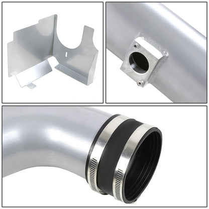 FILTRO DE AIRE ALTO FLUJO HEAT SHIELD - 01-04 CHEVY SILVERADO, SIERRA 6.6L V8 - ALUMINUM PIPING - SILVER