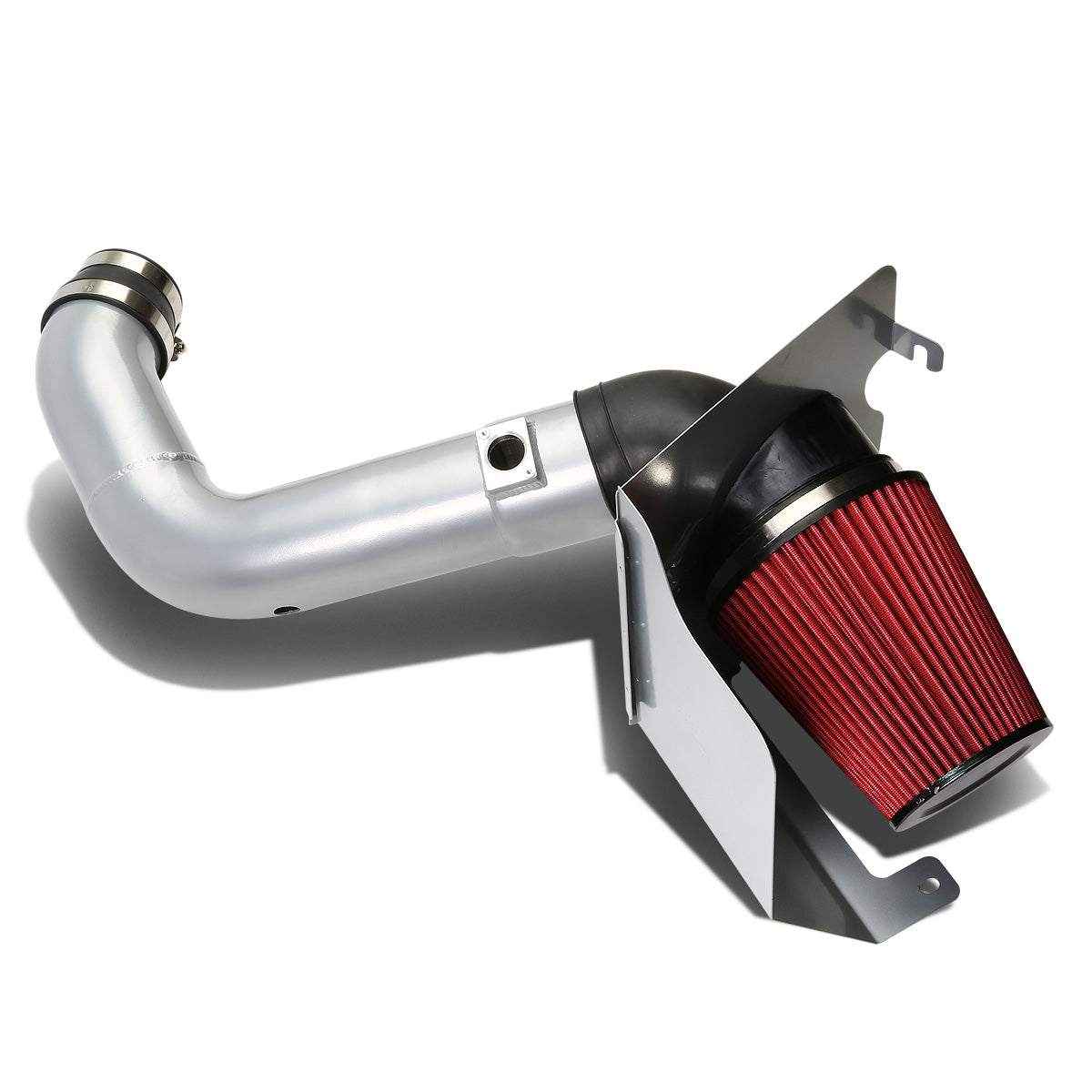 FILTRO DE AIRE ALTO FLUJO HEAT SHIELD - 04-05 CHEVY SILVERADO 2500 HD, 3500, GMC SIERRA 2500 HD, 3500 - FITS MODELS WITH EXTENDED, STANDARD, CREW CAB 6.6L V8 DIESEL ENGINE ONLY - ALUMINUM PIPING - SILVER