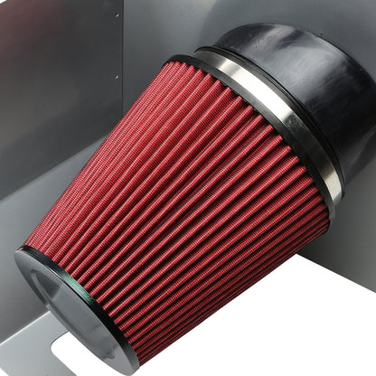 FILTRO DE AIRE ALTO FLUJO HEAT SHIELD - 04-05 CHEVY SILVERADO 2500 HD, 3500, GMC SIERRA 2500 HD, 3500 - FITS MODELS WITH EXTENDED, STANDARD, CREW CAB 6.6L V8 DIESEL ENGINE ONLY - ALUMINUM PIPING - SILVER
