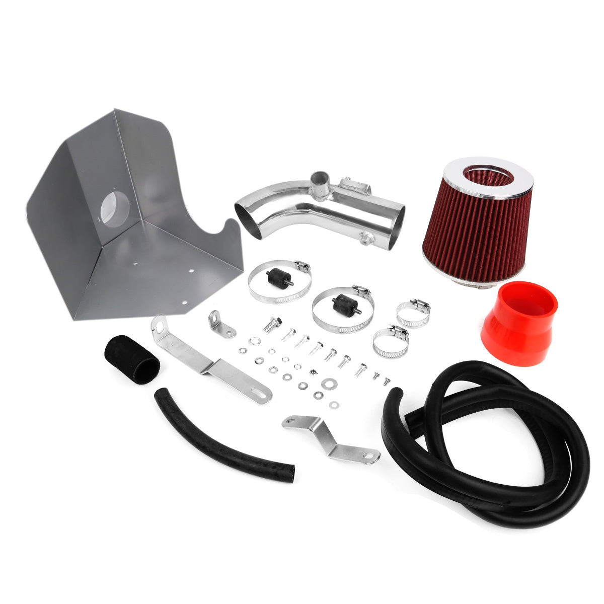 FILTRO DE AIRE ALTO FLUJO HEAT SHIELD - 07-11 TOYOTA CAMRY 4-CYL - ALUMINUM PIPING - RED