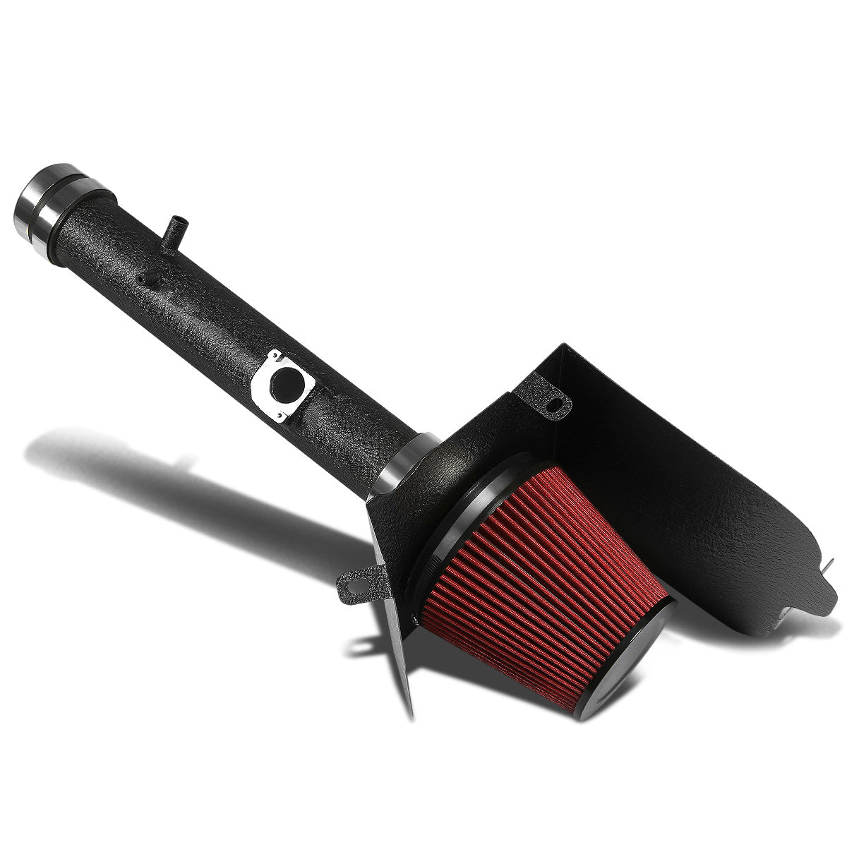 FILTRO DE AIRE ALTO FLUJO HEAT SHIELD - 05-11 TOYOTA TACOMA 4.0L V6 - ALUMINUM PIPING - WRINKLE FINISH - BLACK