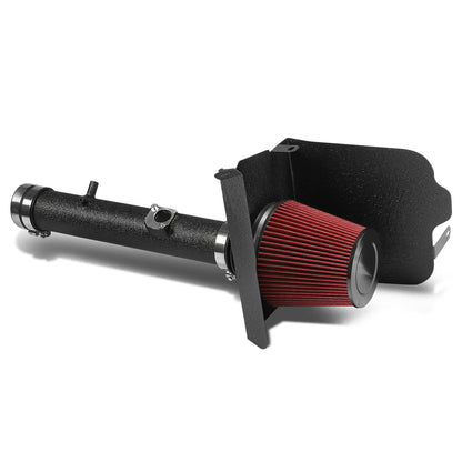 FILTRO DE AIRE ALTO FLUJO HEAT SHIELD - 05-11 TOYOTA TACOMA 4.0L V6 - ALUMINUM PIPING - WRINKLE FINISH - BLACK