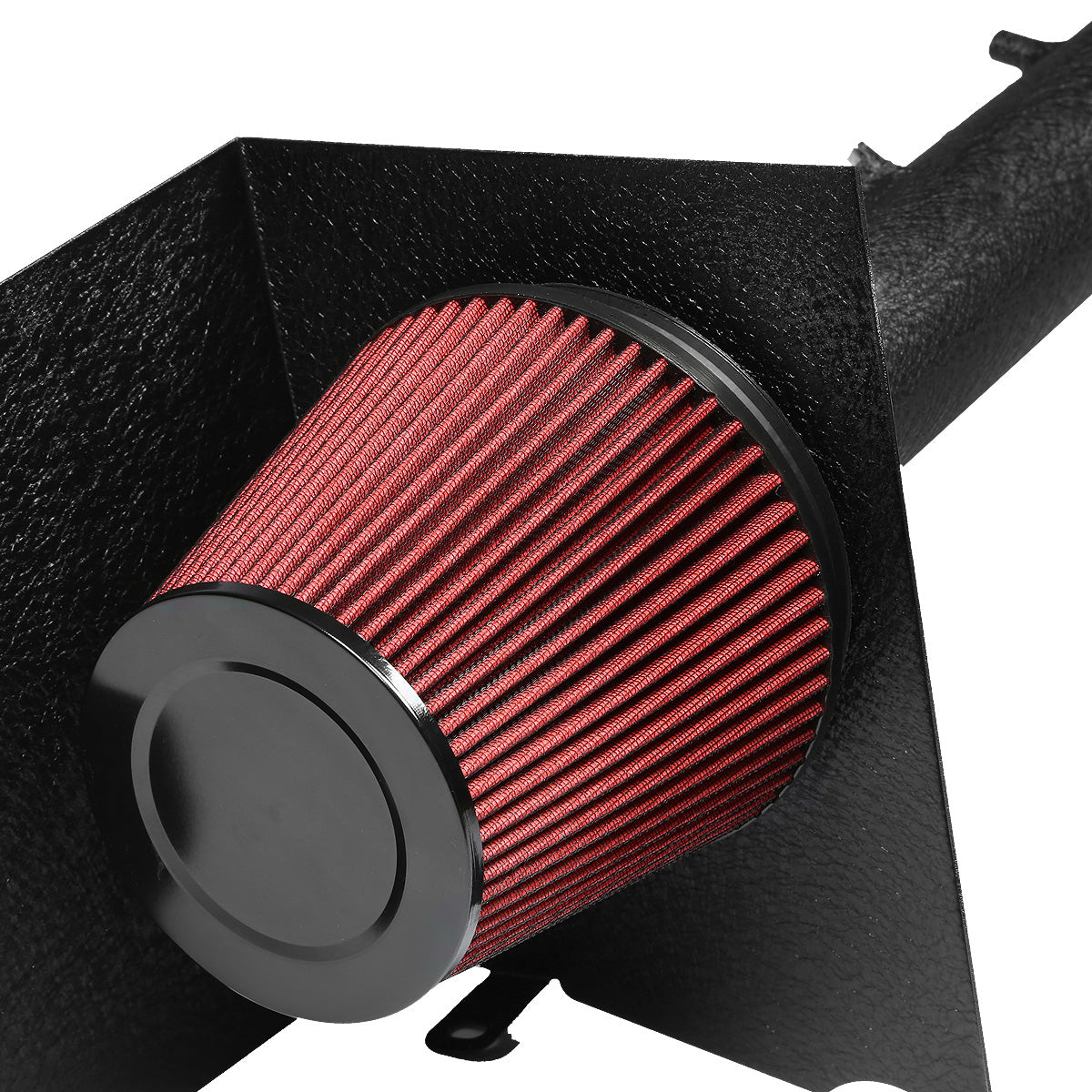 FILTRO DE AIRE ALTO FLUJO HEAT SHIELD - 05-11 TOYOTA TACOMA 4.0L V6 - ALUMINUM PIPING - WRINKLE FINISH - BLACK
