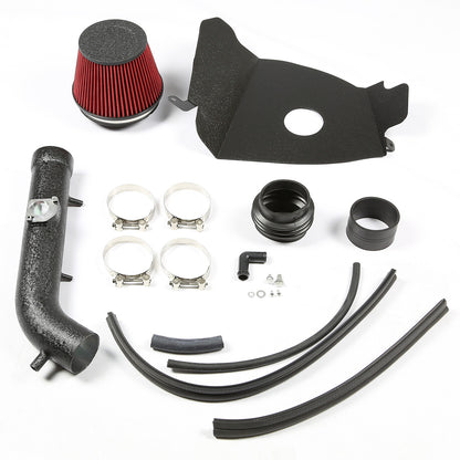 FILTRO DE AIRE ALTO FLUJO HEAT SHIELD - 99-04 TOYOTA TACOMA / 99-02 4RUNNER 3.4L V6 - ALUMINUM PIPING - WRINKLE FINISH - BLACK