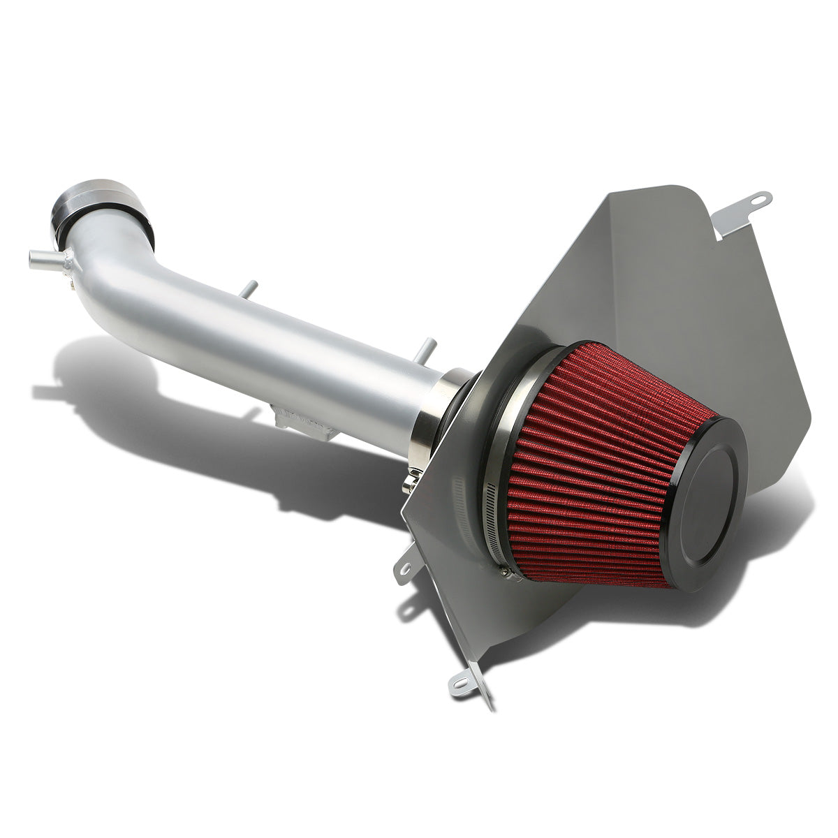 FILTRO DE AIRE ALTO FLUJO HEAT SHIELD - 99-04 TOYOTA TACOMA / 99-02 4RUNNER 3.4L V6 - ALUMINUM PIPING - SILVER