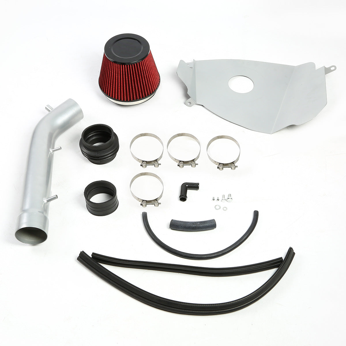 FILTRO DE AIRE ALTO FLUJO HEAT SHIELD - 99-04 TOYOTA TACOMA / 99-02 4RUNNER 3.4L V6 - ALUMINUM PIPING - SILVER