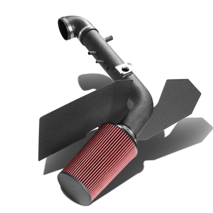 FILTRO DE AIRE ALTO FLUJO HEAT SHIELD - 00-04 TOYOTA TUNDRA 4.7L V8 / 01-04 SEQUOIA 4.7L V8 - ALUMINUM PIPING - WRINKLE FINISH - BLACK