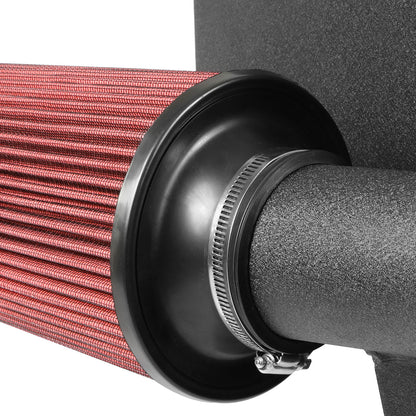 FILTRO DE AIRE ALTO FLUJO HEAT SHIELD - 00-04 TOYOTA TUNDRA 4.7L V8 / 01-04 SEQUOIA 4.7L V8 - ALUMINUM PIPING - WRINKLE FINISH - BLACK