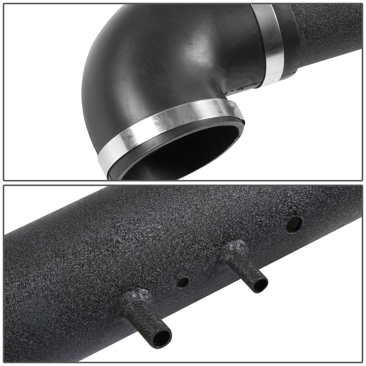 FILTRO DE AIRE ALTO FLUJO HEAT SHIELD - 00-04 TOYOTA TUNDRA 4.7L V8 / 01-04 SEQUOIA 4.7L V8 - ALUMINUM PIPING - WRINKLE FINISH - BLACK