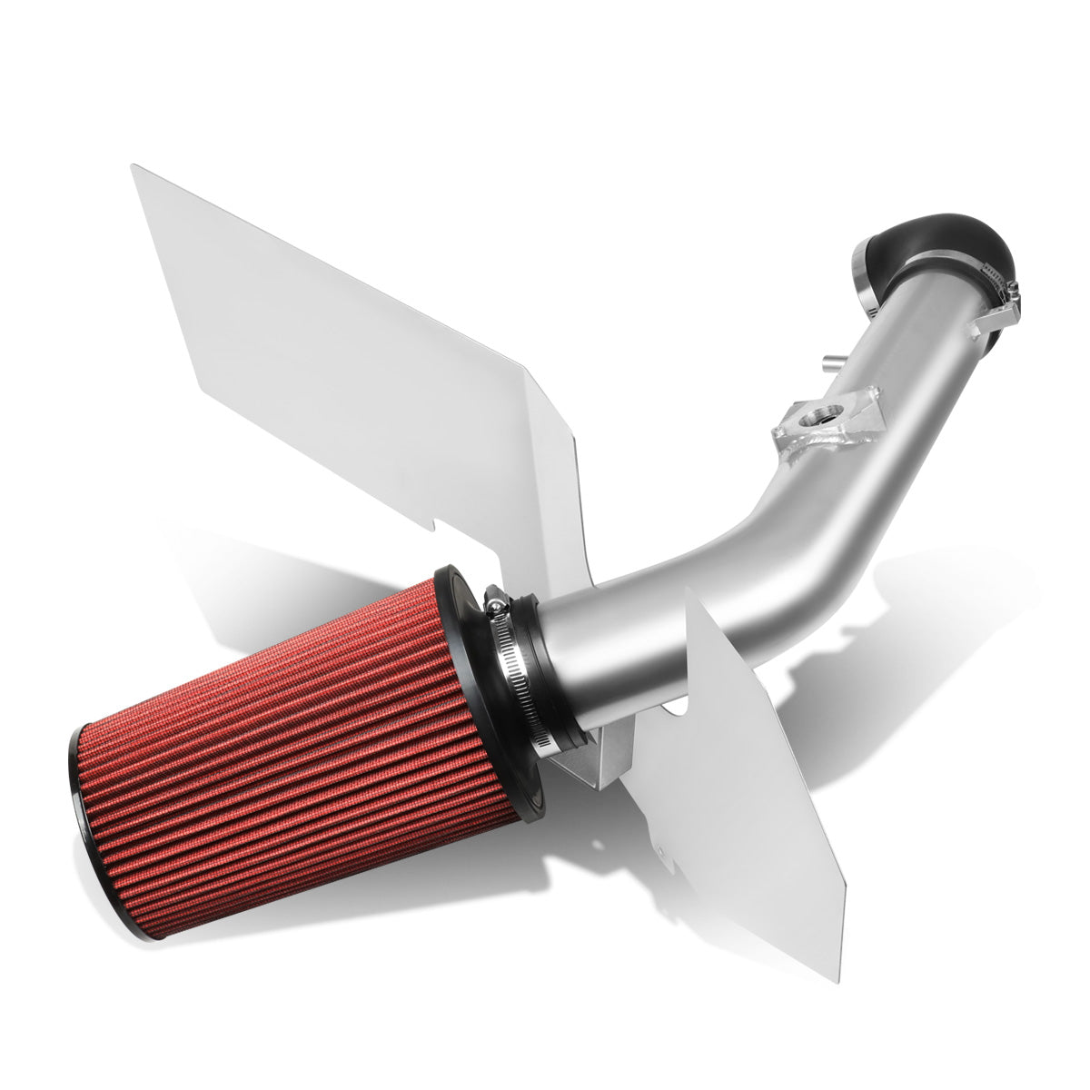 FILTRO DE AIRE ALTO FLUJO HEAT SHIELD - 00-04 TOYOTA TUNDRA 4.7L V8 / 01-04 SEQUOIA 4.7L V8 - ALUMINUM PIPING - SILVER