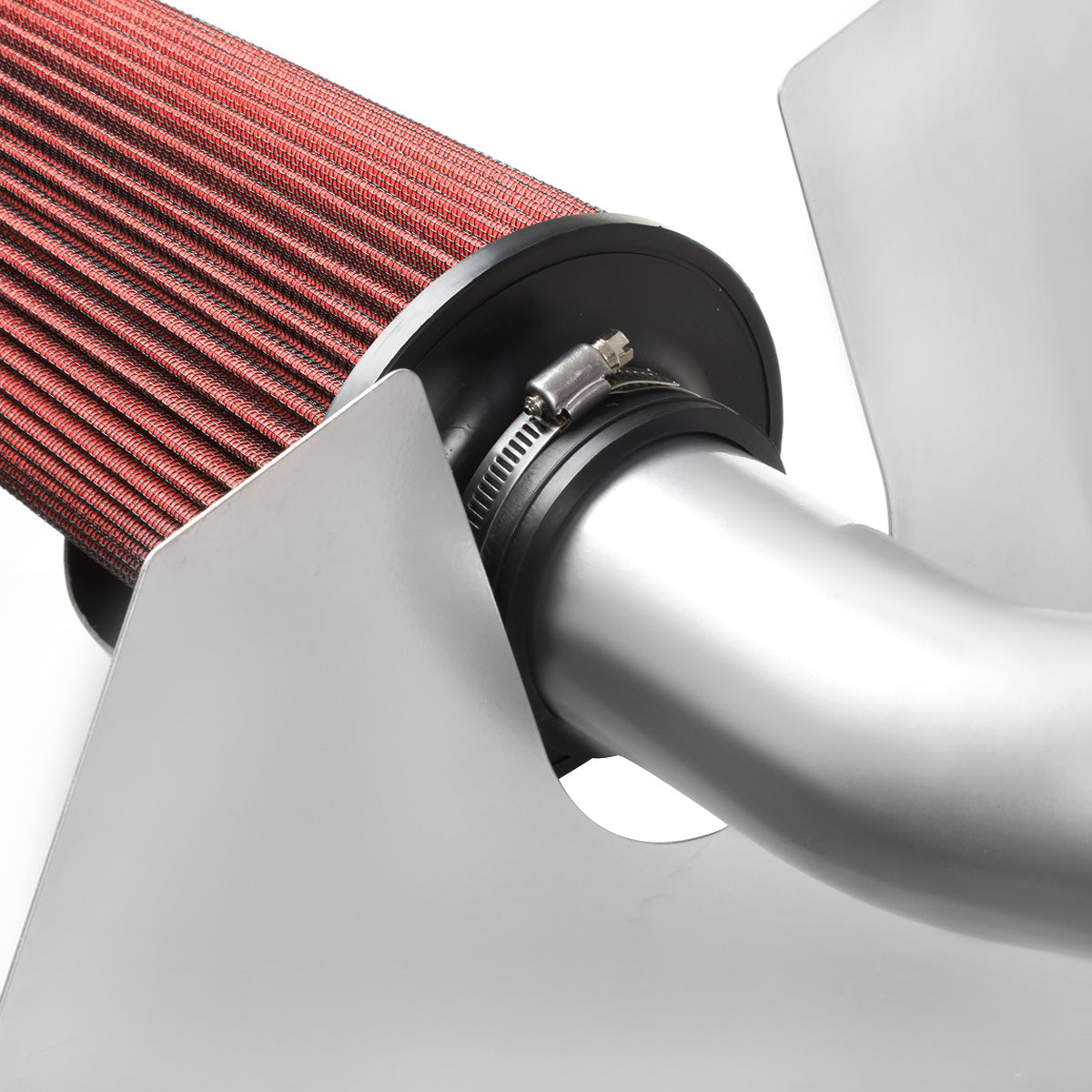FILTRO DE AIRE ALTO FLUJO HEAT SHIELD - 00-04 TOYOTA TUNDRA 4.7L V8 / 01-04 SEQUOIA 4.7L V8 - ALUMINUM PIPING - SILVER